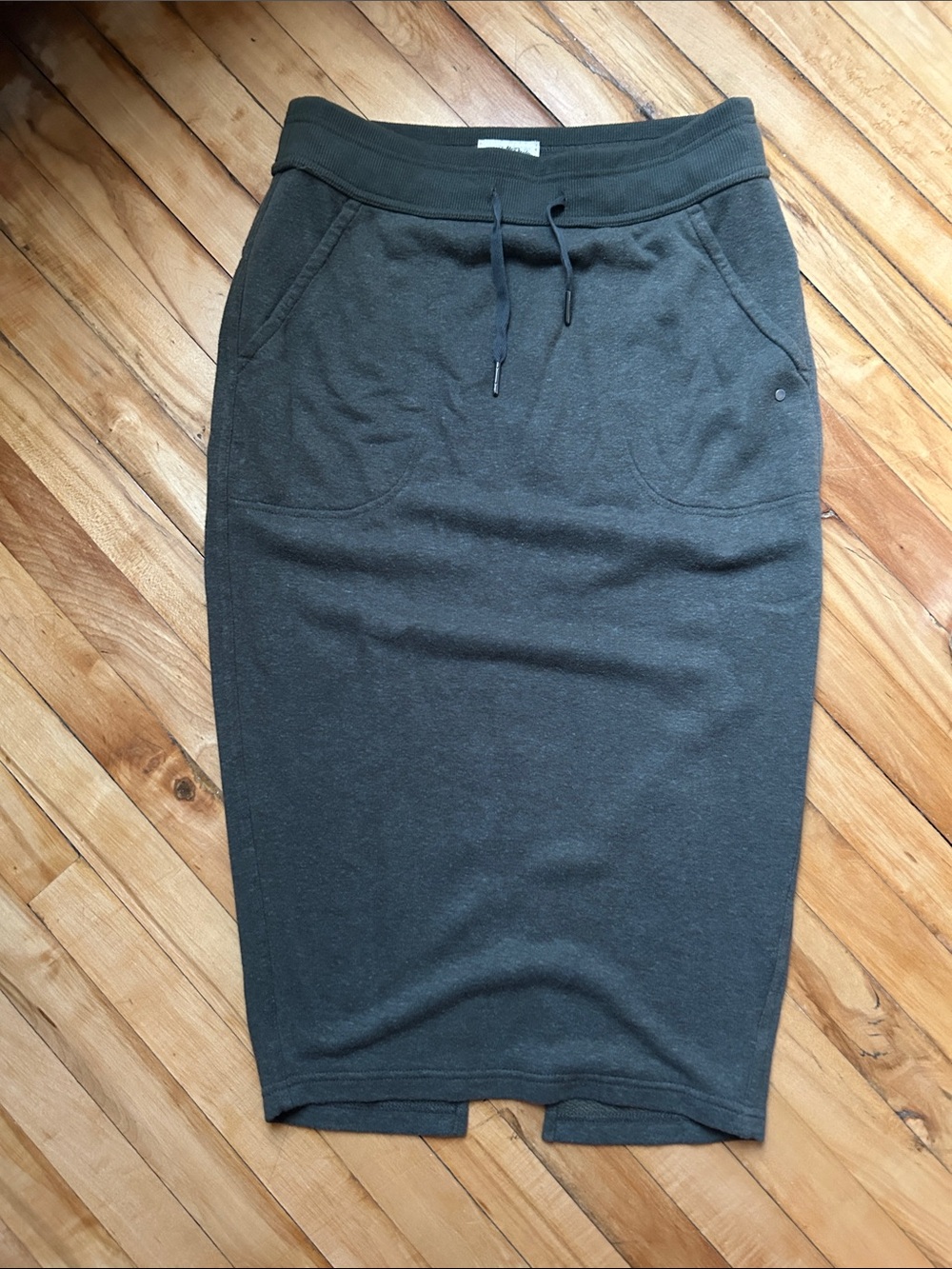Prana Green Pull-On Pencil Skirt with Drawstring